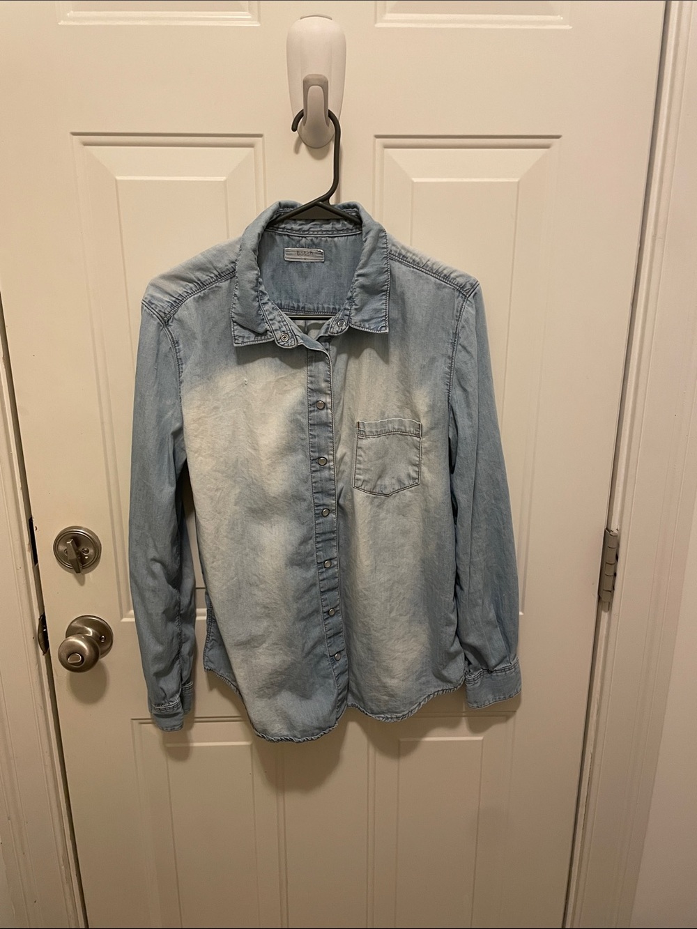 ba&sh Light Wash Denim Button-Down Shirt